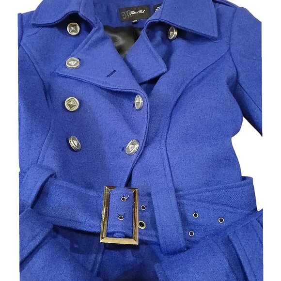 MISS ME Wool Blend Electric Blue Peacoat S - Picture 4 of 10
